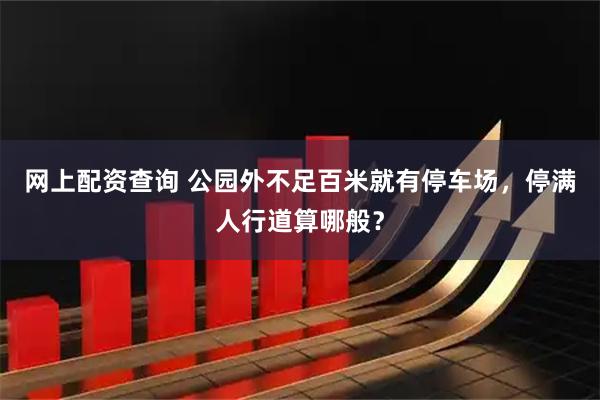 网上配资查询 公园外不足百米就有停车场，停满人行道算哪般？